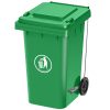 Hygiene Links Garbage Bin 120L With Wheel And Pedal Green
