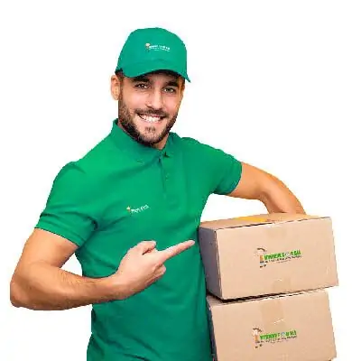 a man with two boxes