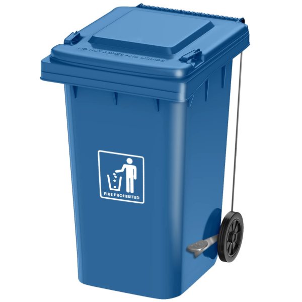 Hi-Care Garbage Bin 240L With Wheel And Pedal Blue