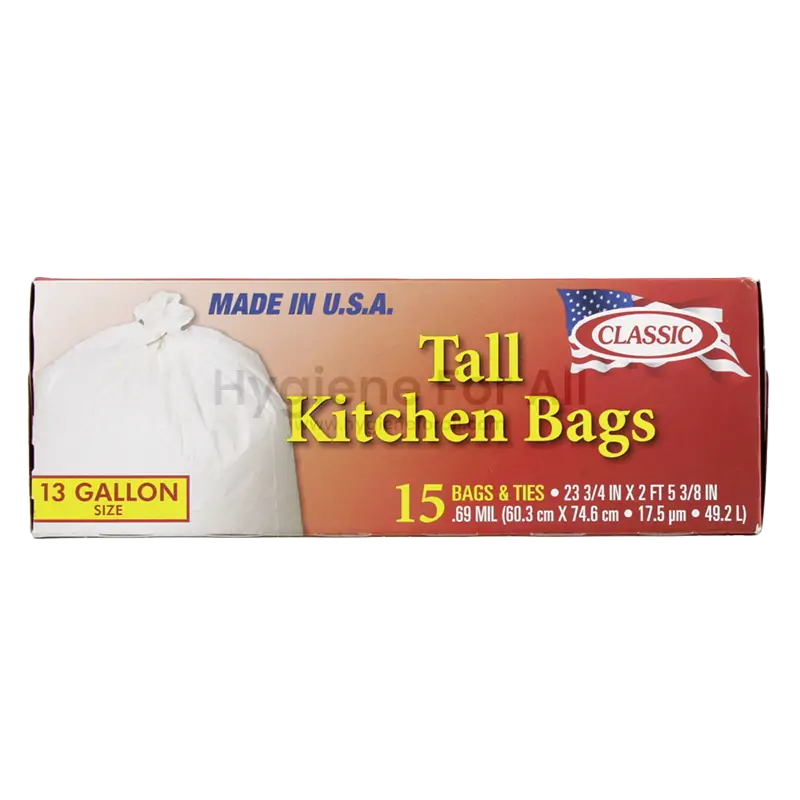 Classic Tall Kitchen Bags 13Gallon 15pcs 