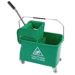 green colour mop bucket trolley