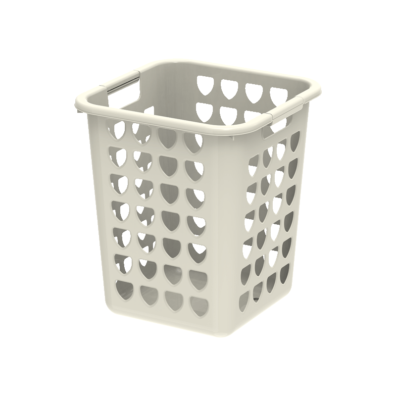 Plastic Square Laundry Bin Ivory 33L (L 35 x W 35 x H 41 cm