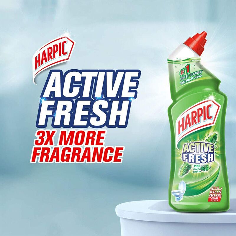 Harpic Toilet Cleaner Liquid Active Fresh Pine 750ML 12pcs/Carton-  5000146060468 - HygieneForAll