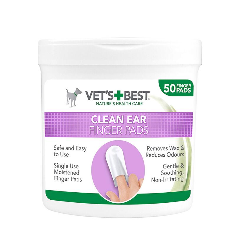Vet’s Best Clean Ear Finger Pads 50 Pads /Packet (12packet/box) HygieneForAll