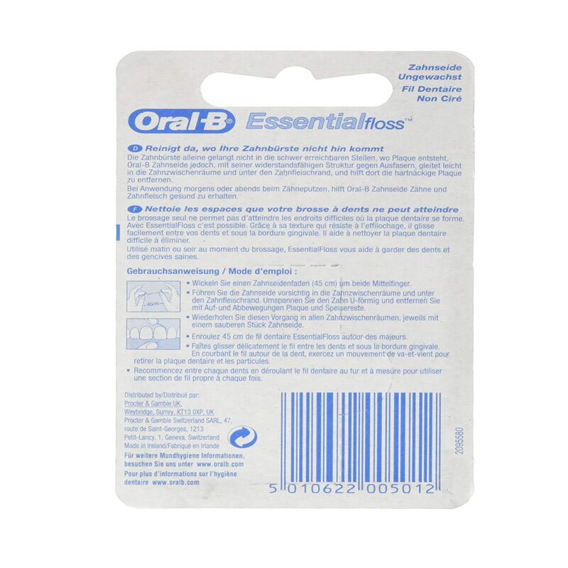 Oral-B Essential Floss Unwaxed 50m - HygieneForAll