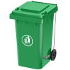 Hi-Care Garbage Bin 240L With Wheel And Pedal Green