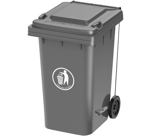 Hygiene Links Garbage Bin 120L With Wheel And Pedal Grey