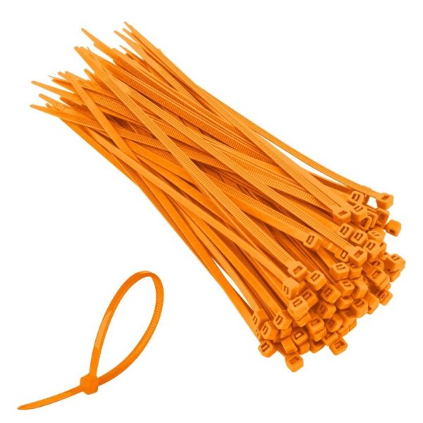 Hi-Care Cable tie 4x300mmx100pcs/pkt ORANGE