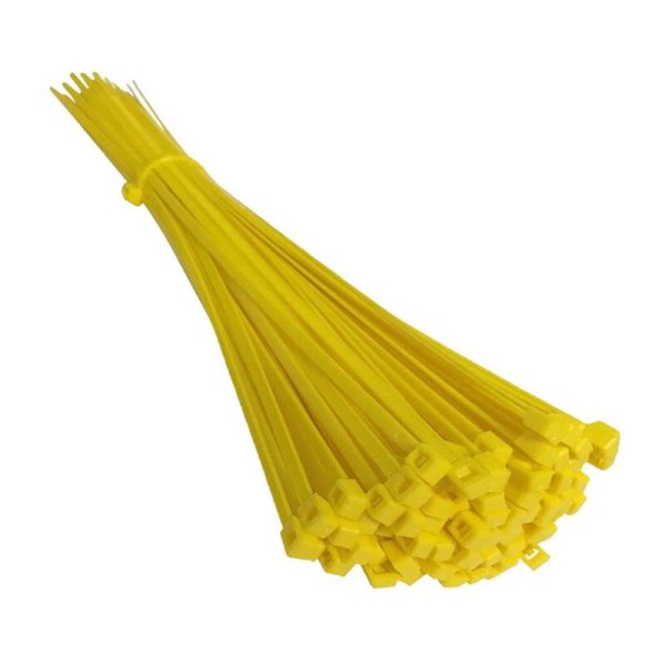 Hi-Care Cable tie 4x300mmx100pcs/pkt YELLOW