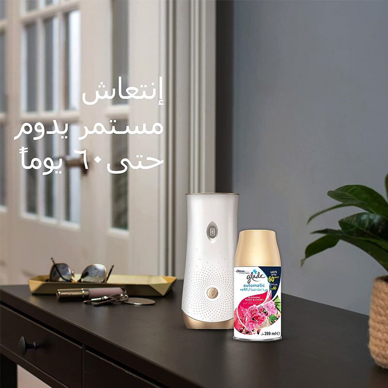 Glade Automatic Spray Air Freshener Refill | Blooming Peony and Cherry -  269 ml Each (Pack of 3)