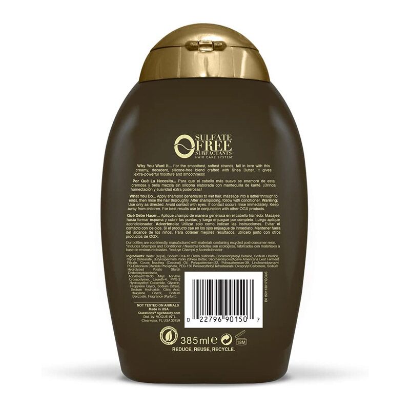 Ogx Shea Soft And Smooth Shampoo 385ml Hygieneforall 6359