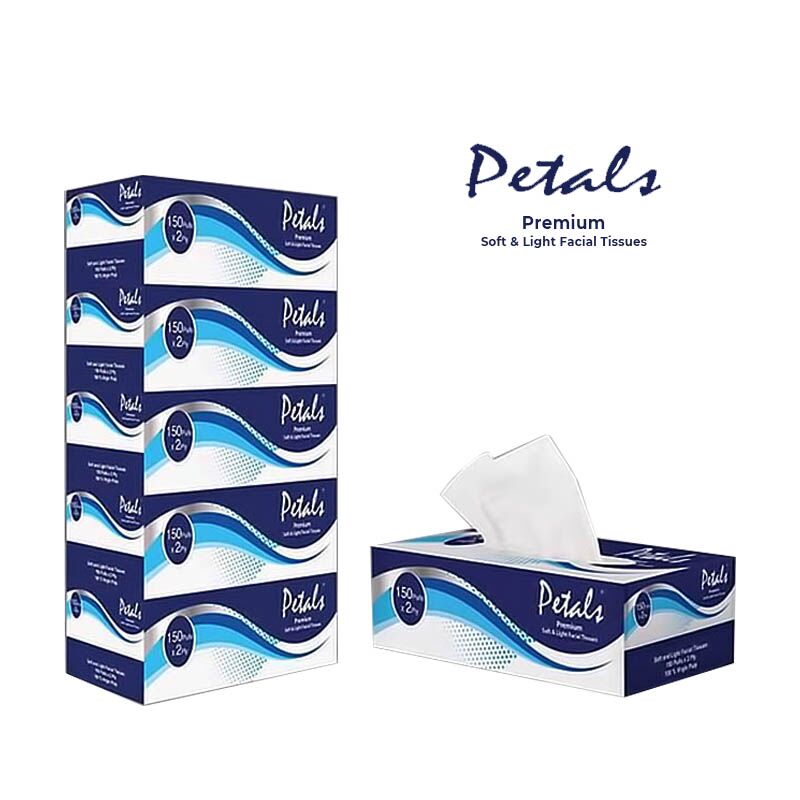 Petal Facial Tissue 150's 2ply , 30boxes/Carton - HygieneForAll